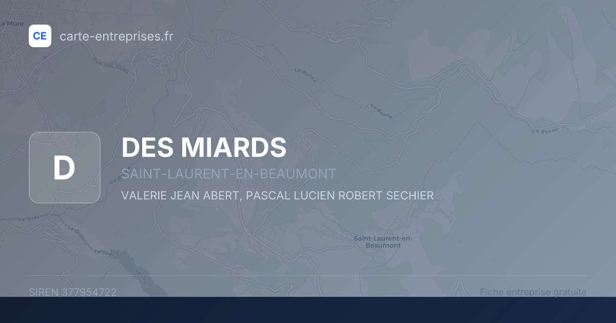 DES MIARDS — 377954722 — fiche entreprise