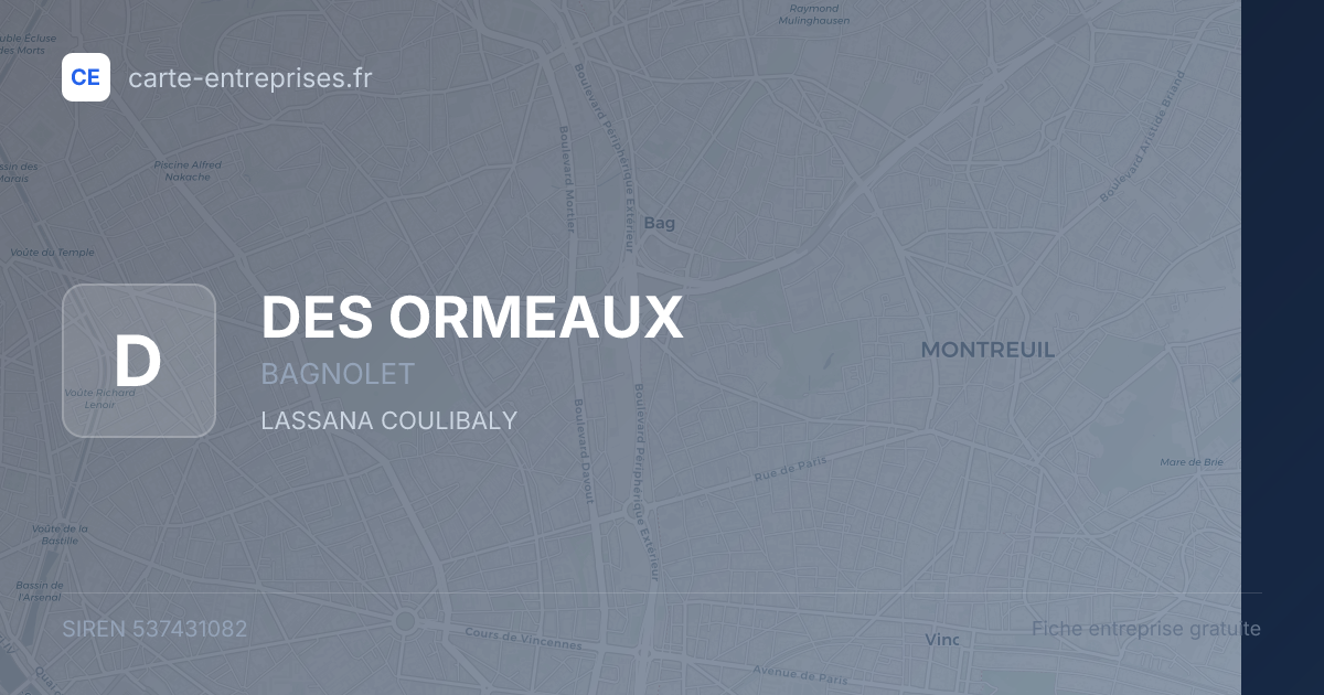 DES ORMEAUX — 537431082 — fiche entreprise