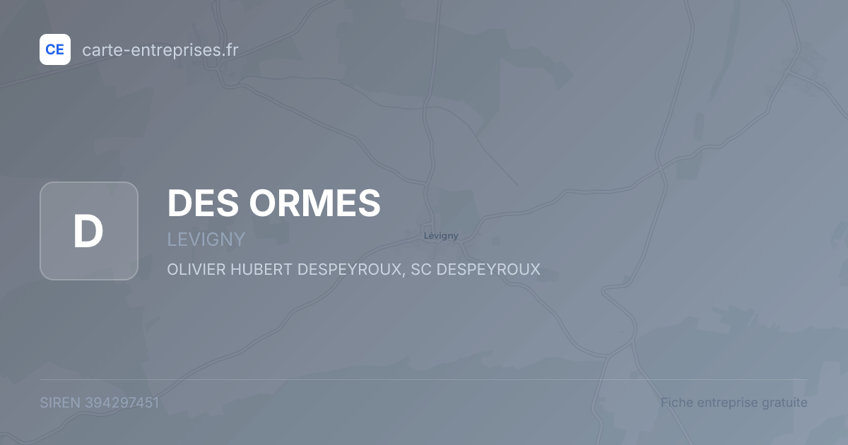 DES ORMES — 394297451 — fiche entreprise