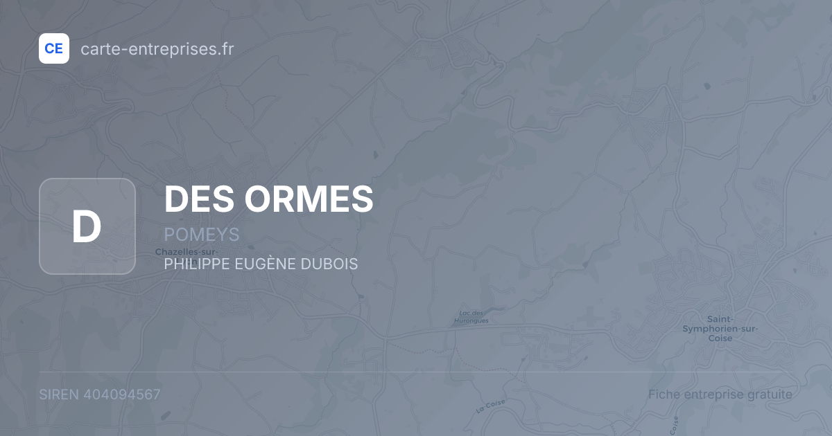 DES ORMES — 404094567 — fiche entreprise