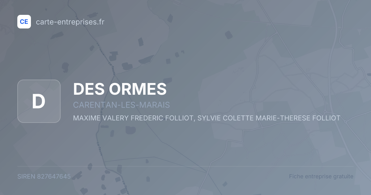 DES ORMES — 827647645 — fiche entreprise