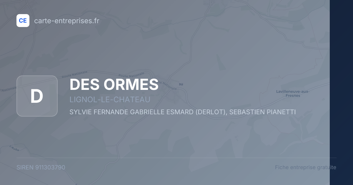 DES ORMES — 911303790 — fiche entreprise