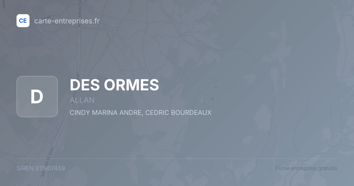 DES ORMES — 911907459 — fiche entreprise