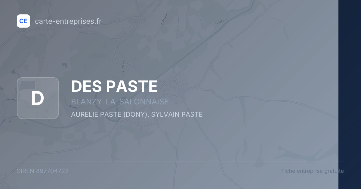 DES PASTE — 897704722 — fiche entreprise