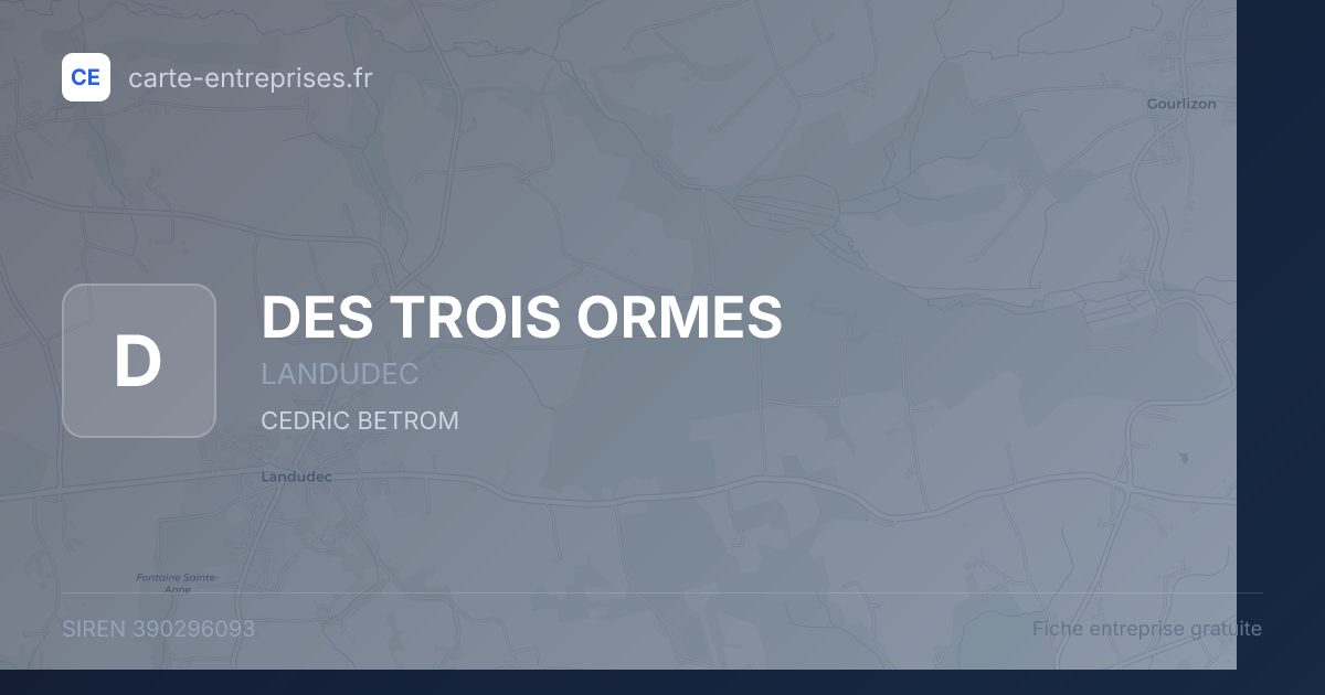 DES TROIS ORMES — 390296093 — fiche entreprise