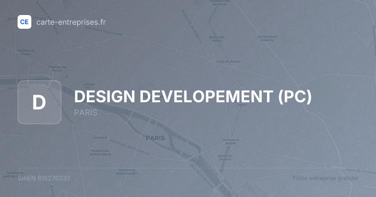 DESIGN DEVELOPEMENT (PC) — 815276332 — fiche entreprise