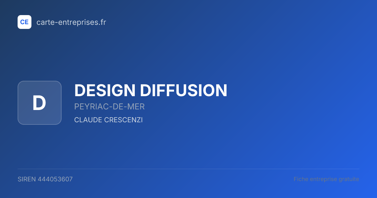 DESIGN DIFFUSION — 444053607 — fiche entreprise