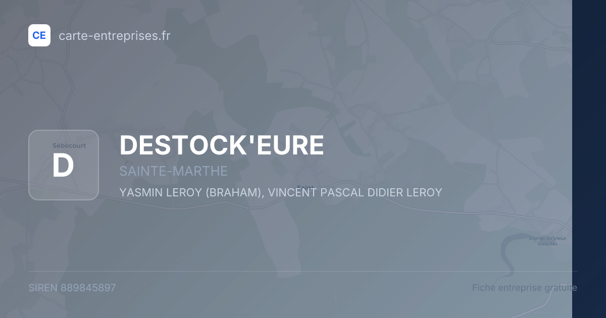 DESTOCK'EURE — 889845897 — fiche entreprise