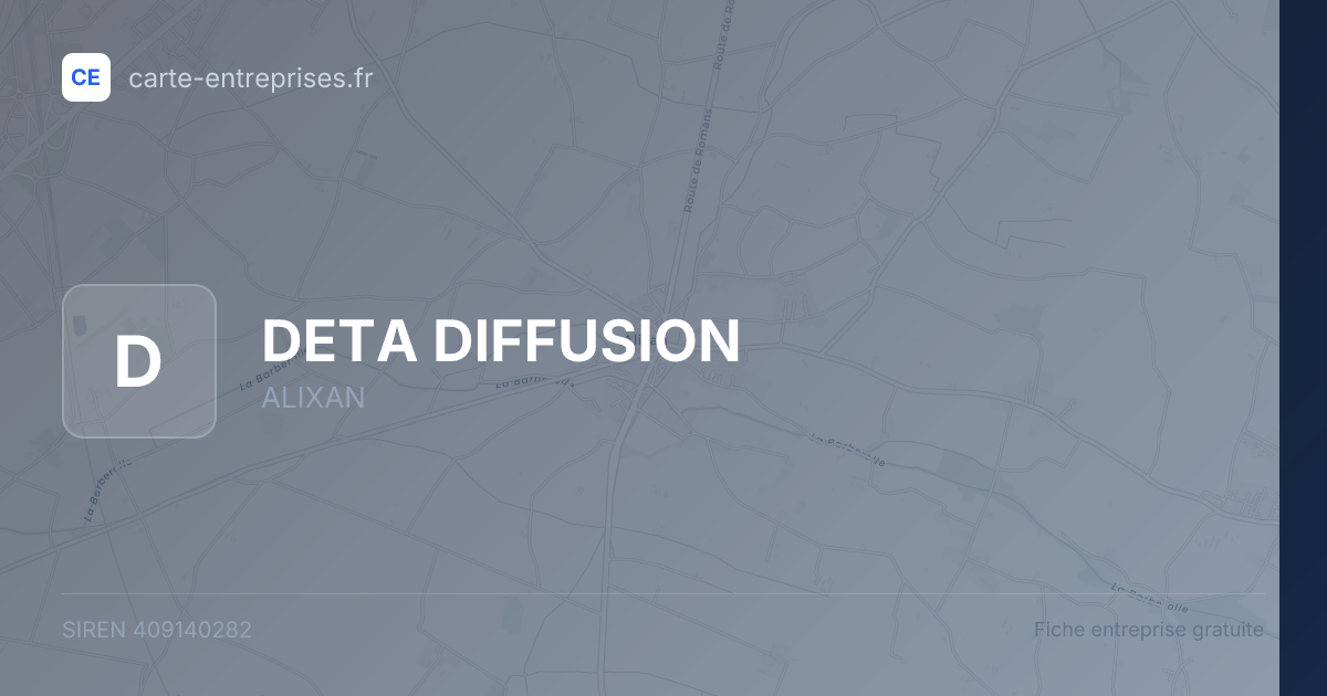 DETA DIFFUSION — 409140282 — fiche entreprise
