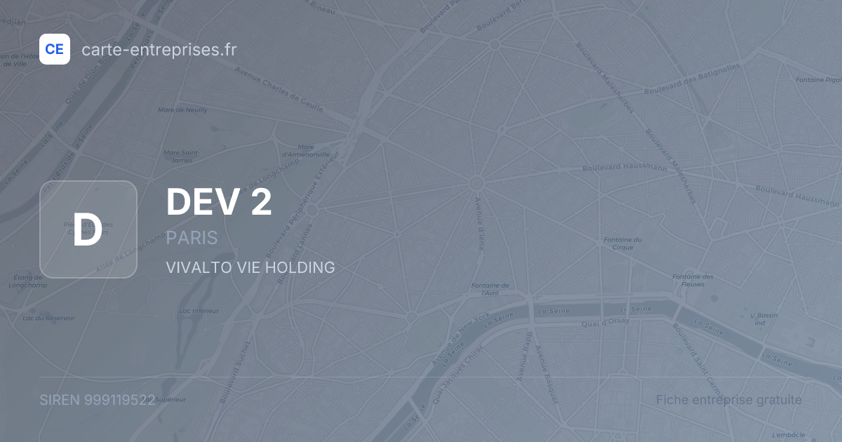 DEV 2 — 999119522 — fiche entreprise