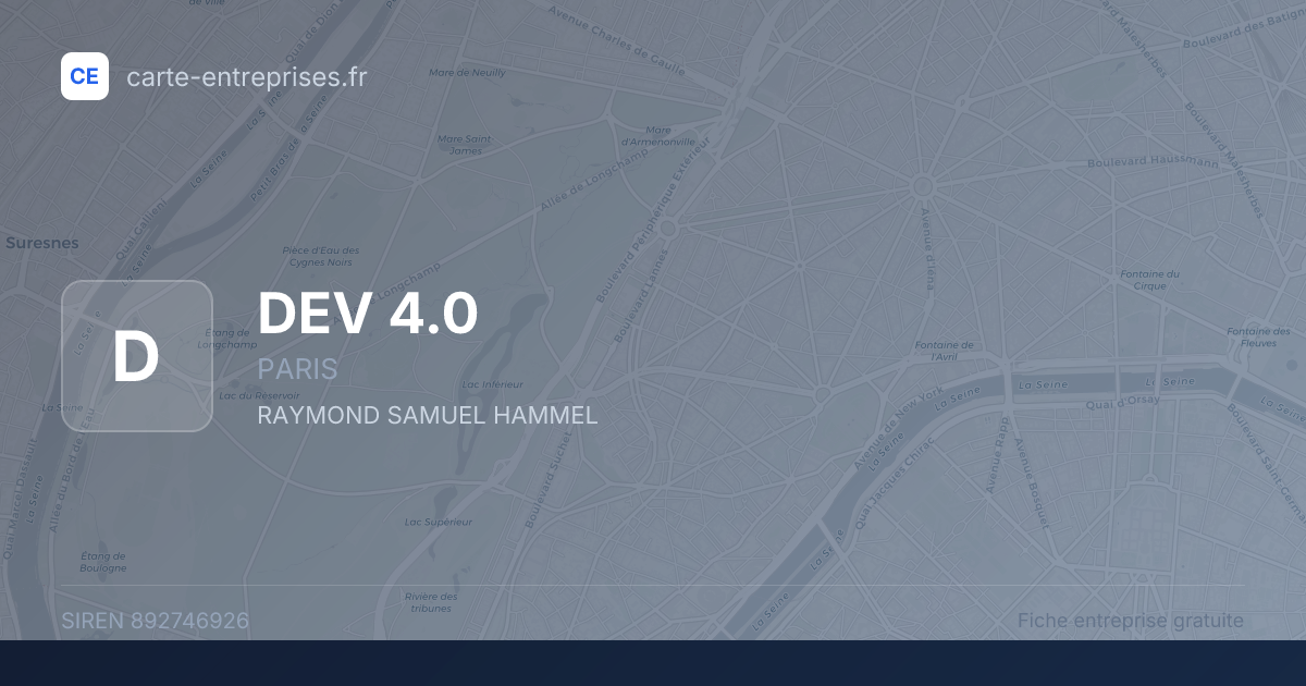 DEV 4.0 — 892746926 — fiche entreprise