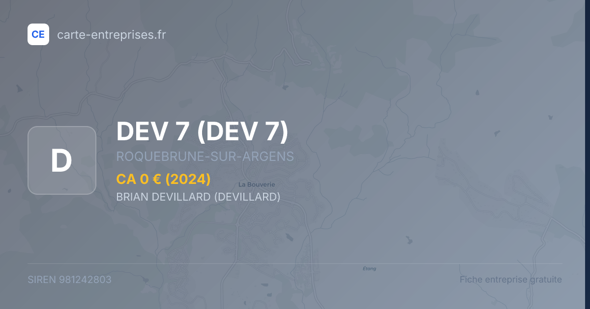 DEV 7 — 981242803 — fiche entreprise