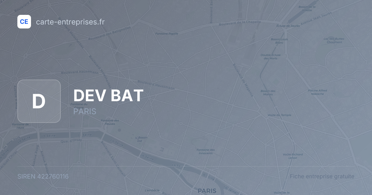 DEV BAT — 422760116 — fiche entreprise