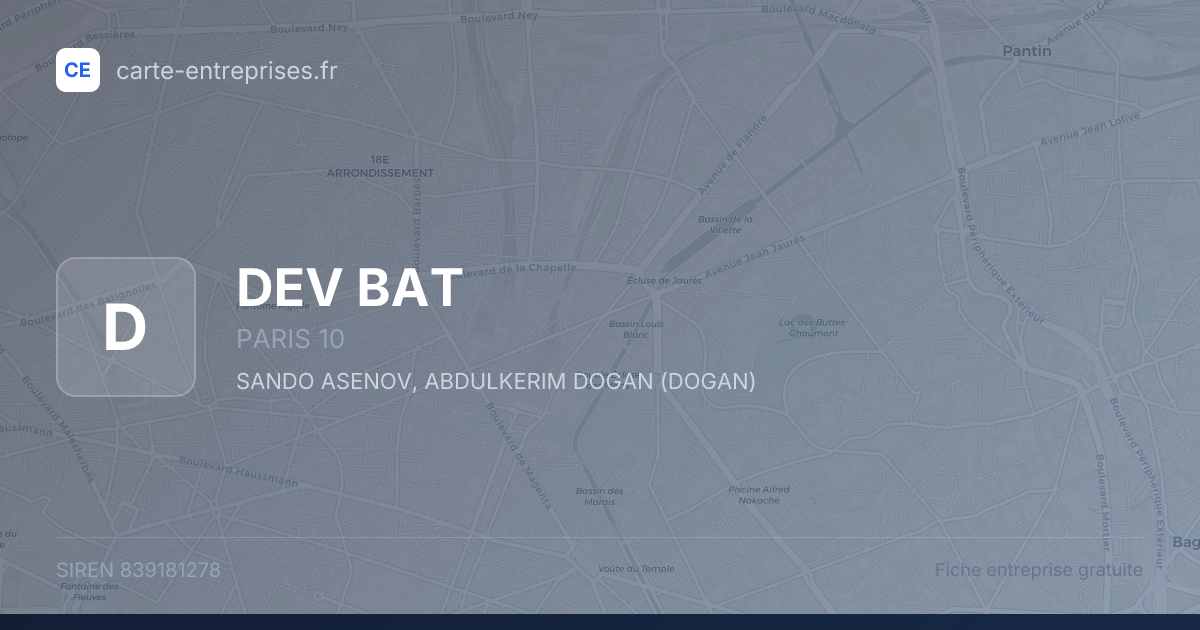 DEV BAT — 839181278 — fiche entreprise