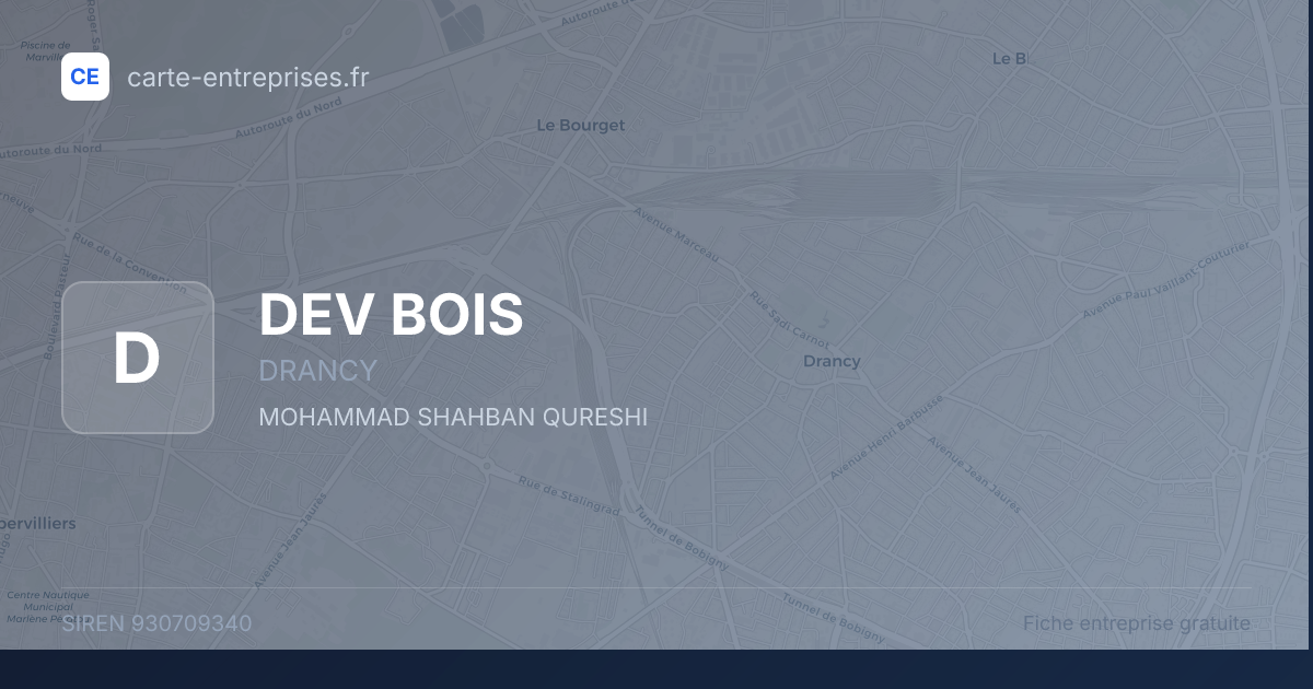 DEV BOIS — 930709340 — fiche entreprise