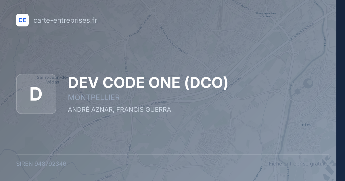 DEV CODE ONE (DCO) — 948792346 — fiche entreprise