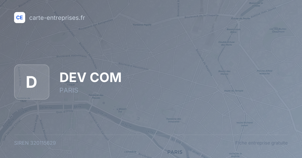 DEV COM — 320115629 — fiche entreprise