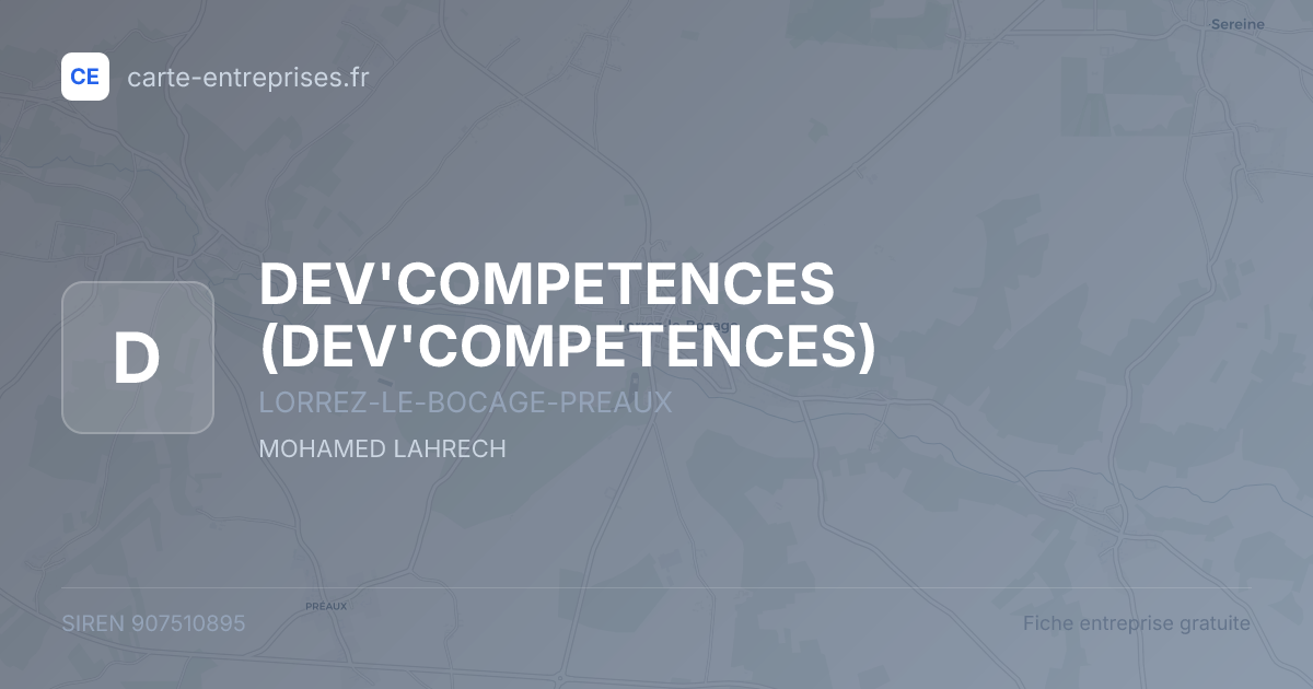 DEV'COMPETENCES — 907510895 — fiche entreprise