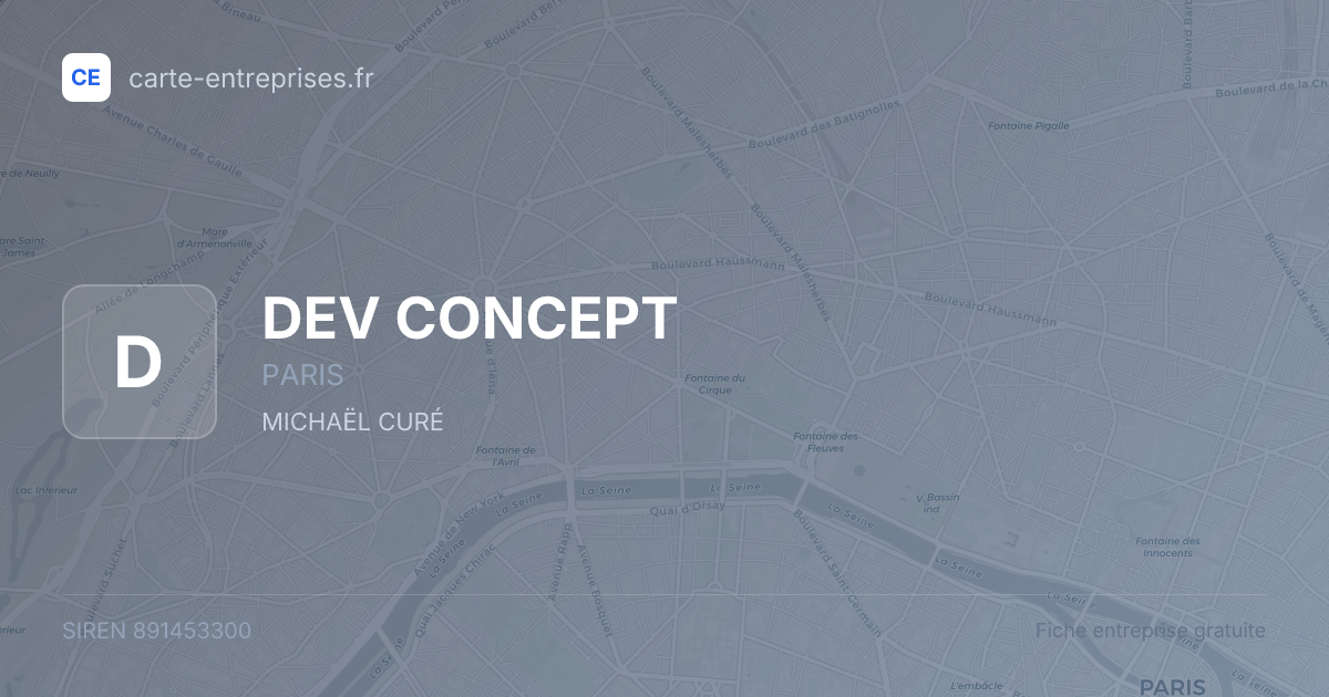 DEV CONCEPT — 891453300 — fiche entreprise