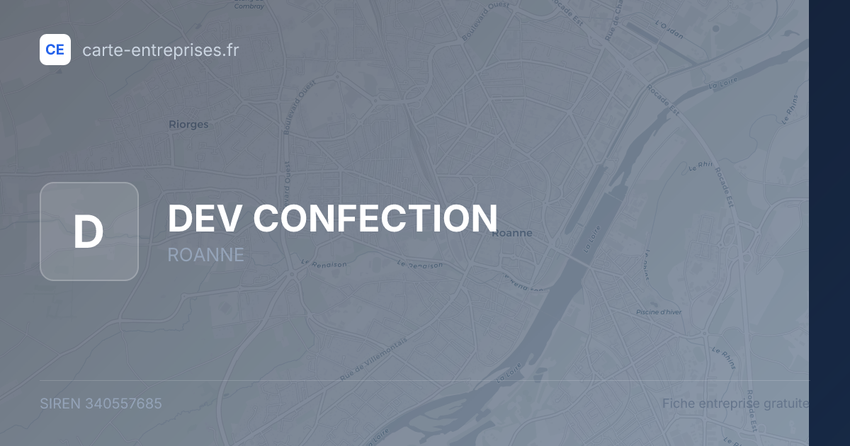 DEV CONFECTION — 340557685 — fiche entreprise