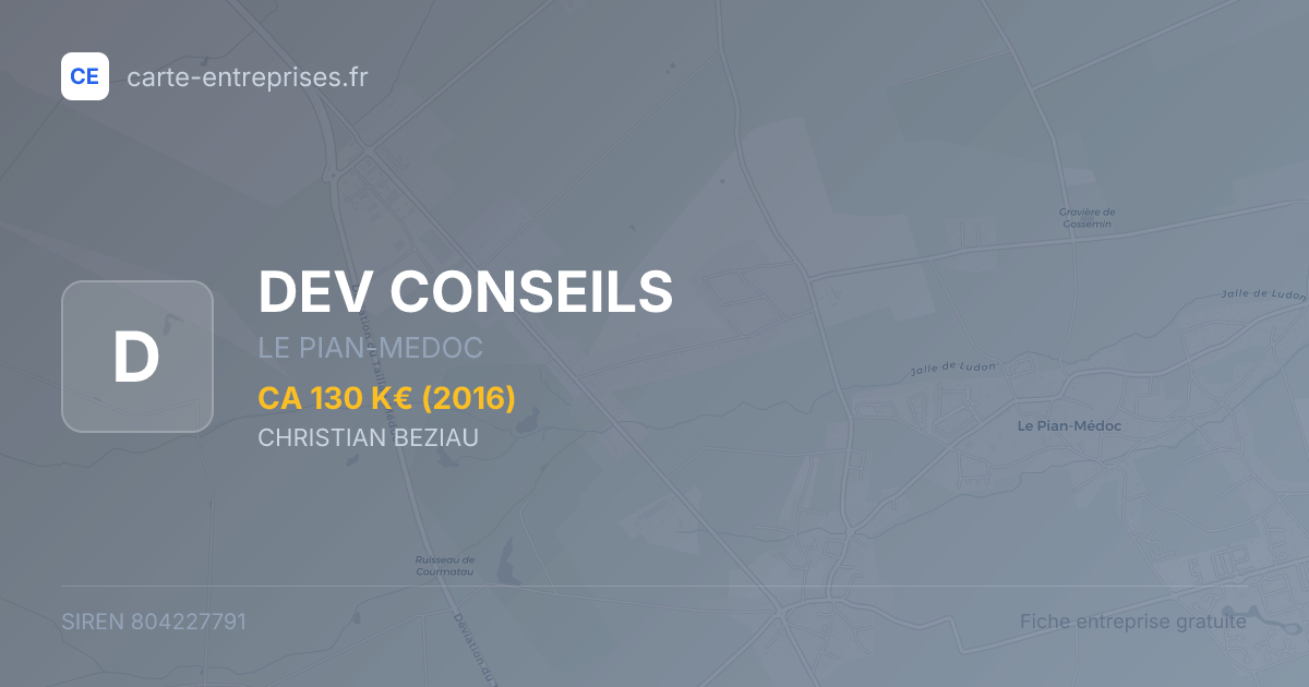 DEV CONSEILS — 804227791 — fiche entreprise