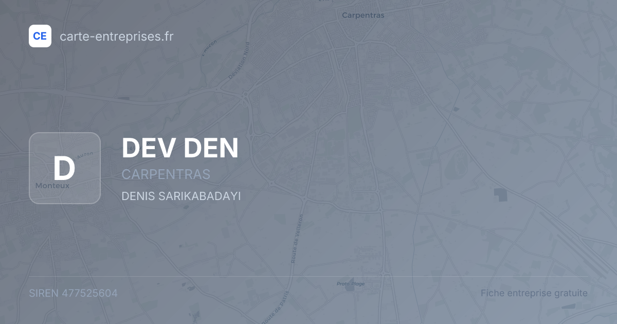 DEV DEN — 477525604 — fiche entreprise