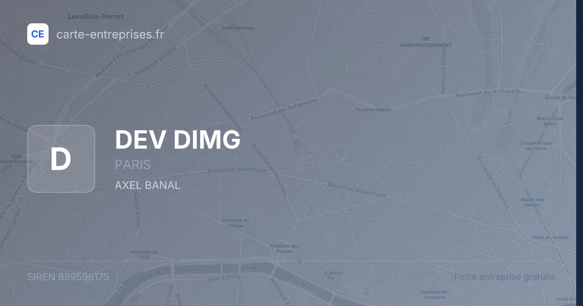 DEV DIMG — 899596175 — fiche entreprise
