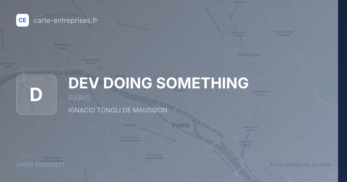DEV DOING SOMETHING — 910932821 — fiche entreprise