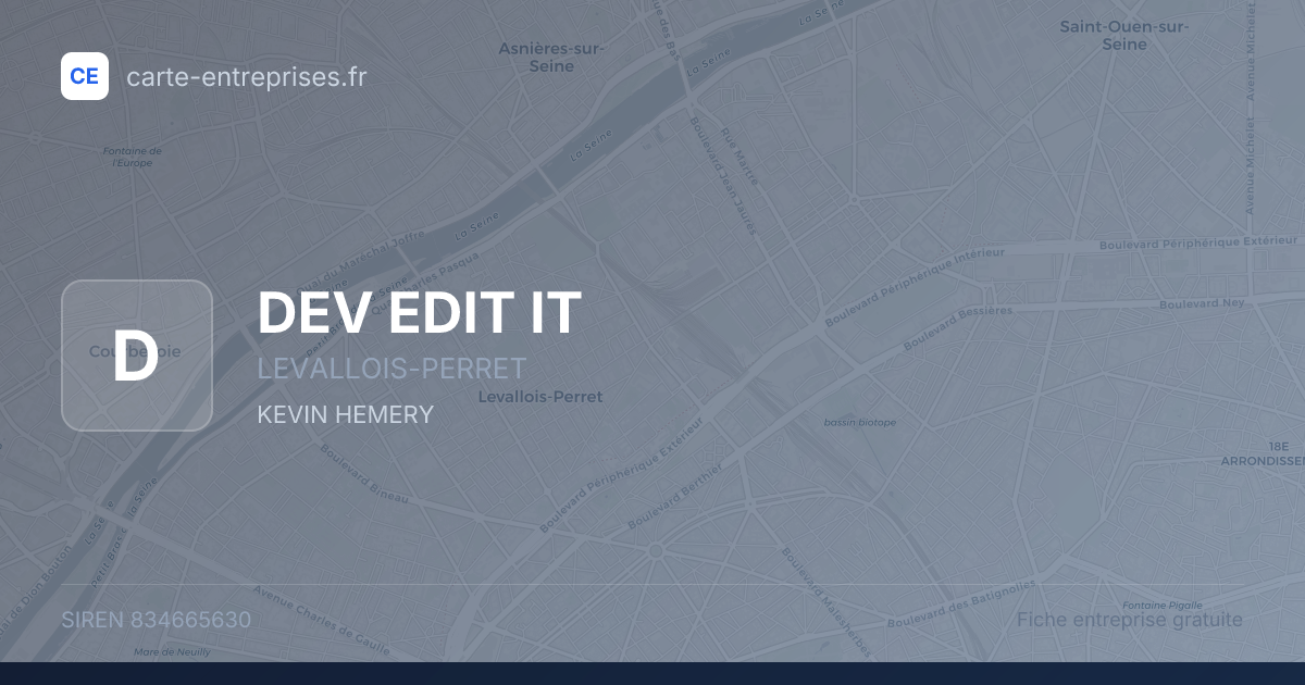 DEV EDIT IT — 834665630 — fiche entreprise