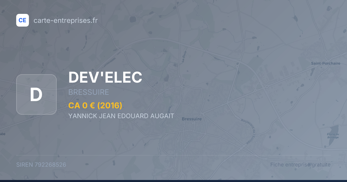 DEV'ELEC — 792268526 — fiche entreprise