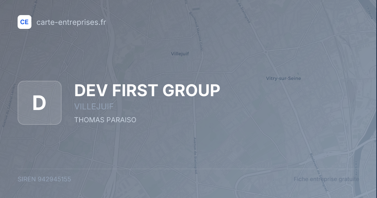 DEV FIRST GROUP — 942945155 — fiche entreprise