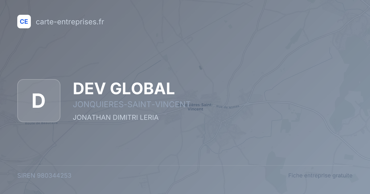 DEV GLOBAL — 980344253 — fiche entreprise