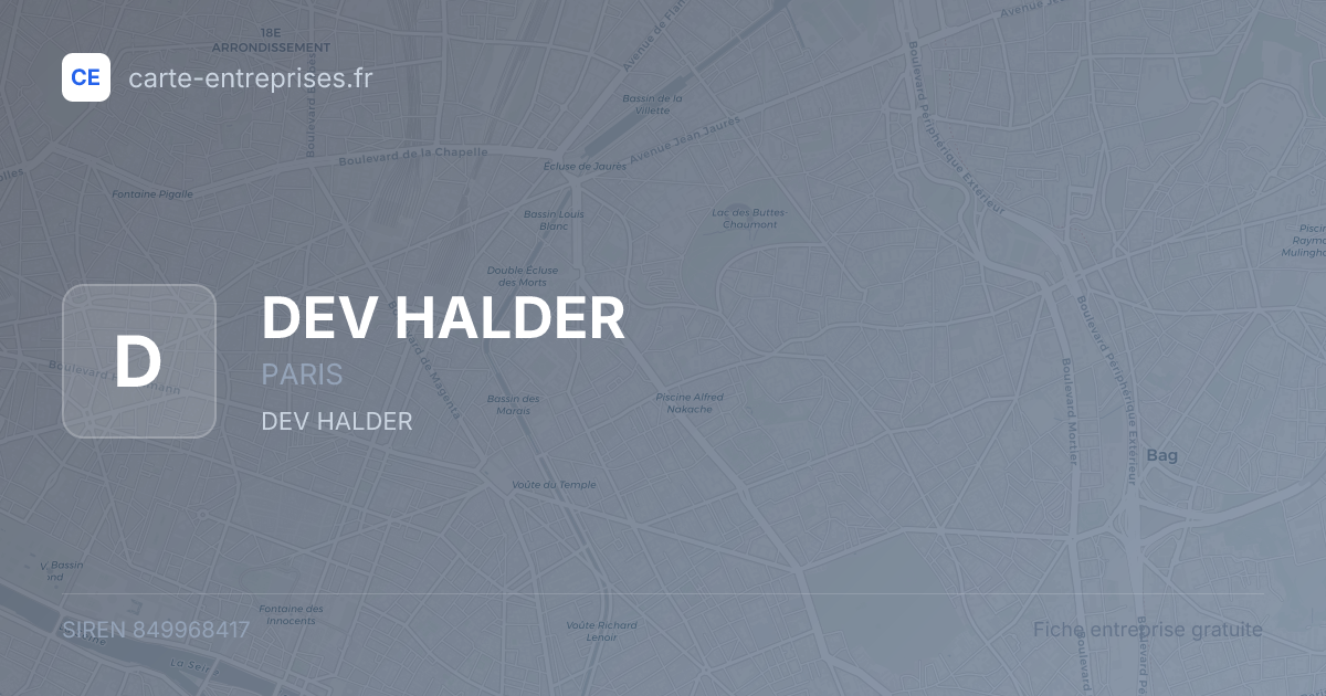 DEV HALDER — 849968417 — fiche entreprise
