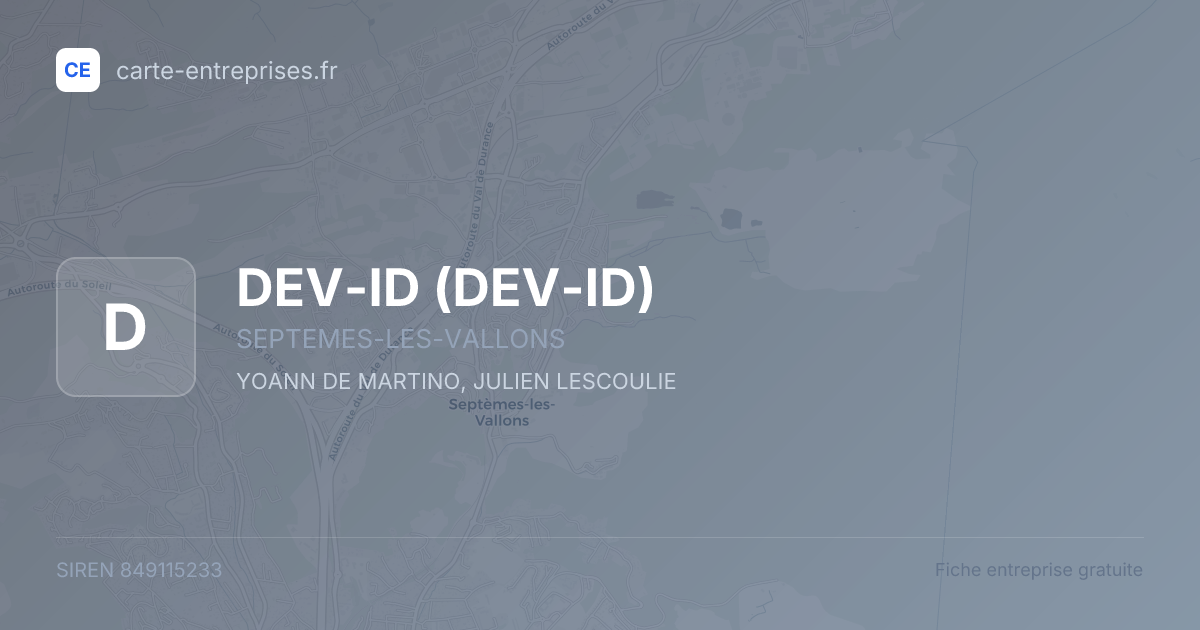 DEV-ID — 849115233 — fiche entreprise