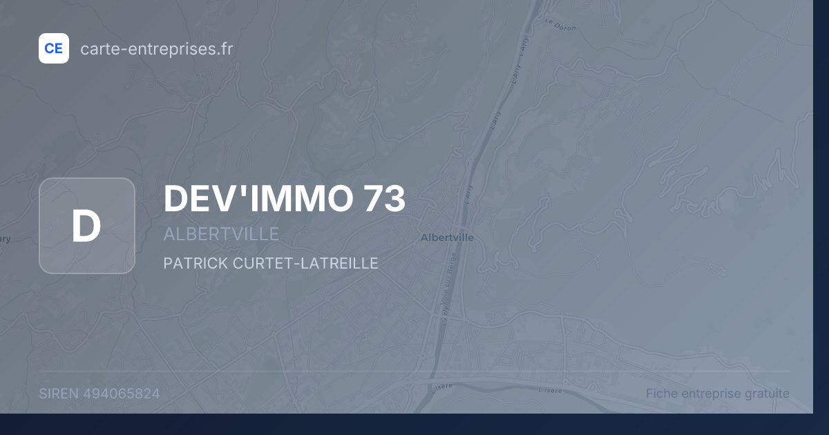 DEV'IMMO 73 — 494065824 — fiche entreprise