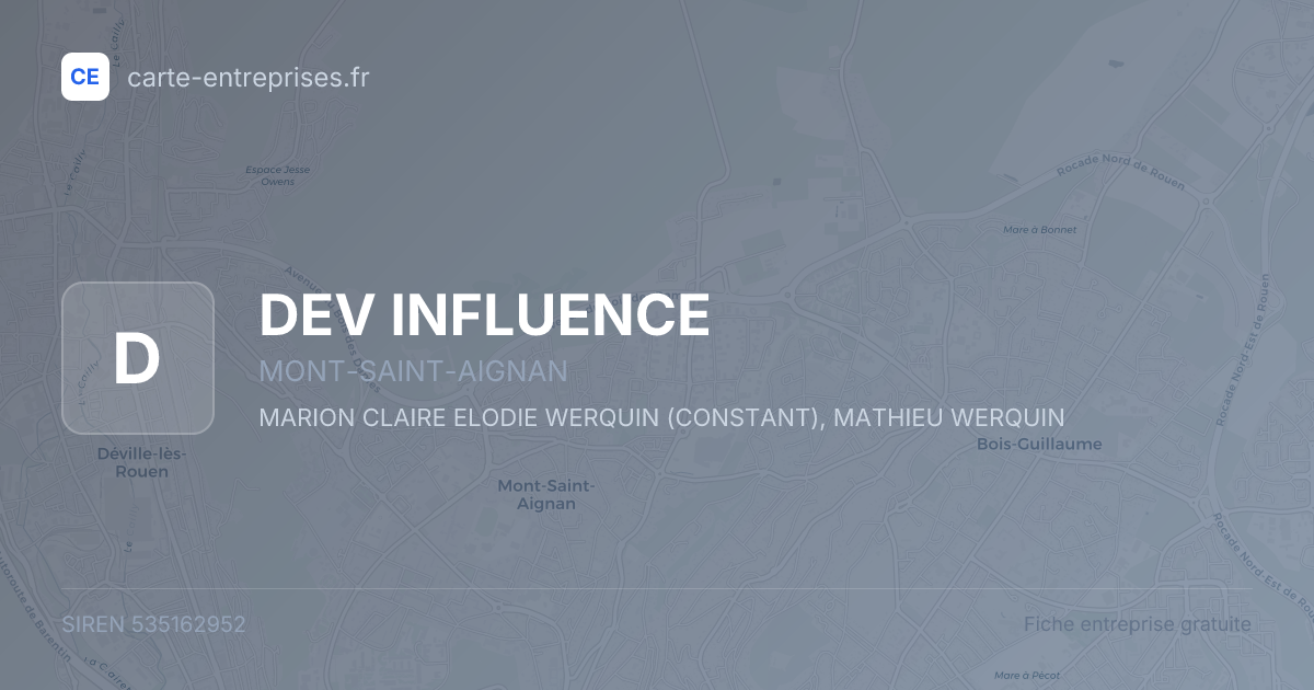 DEV INFLUENCE — 535162952 — fiche entreprise