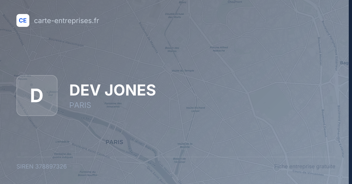 DEV JONES — 378897326 — fiche entreprise