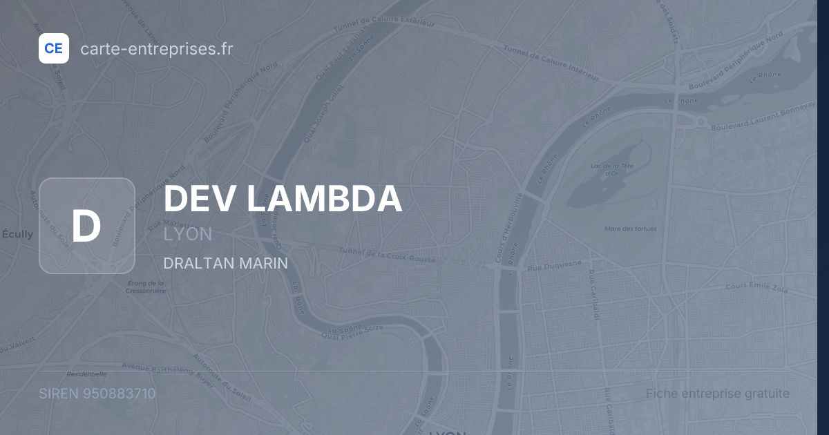 DEV LAMBDA — 950883710 — fiche entreprise