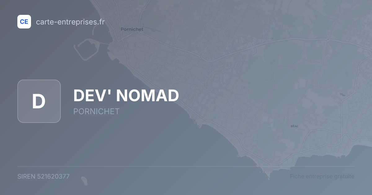 DEV' NOMAD — 521620377 — fiche entreprise