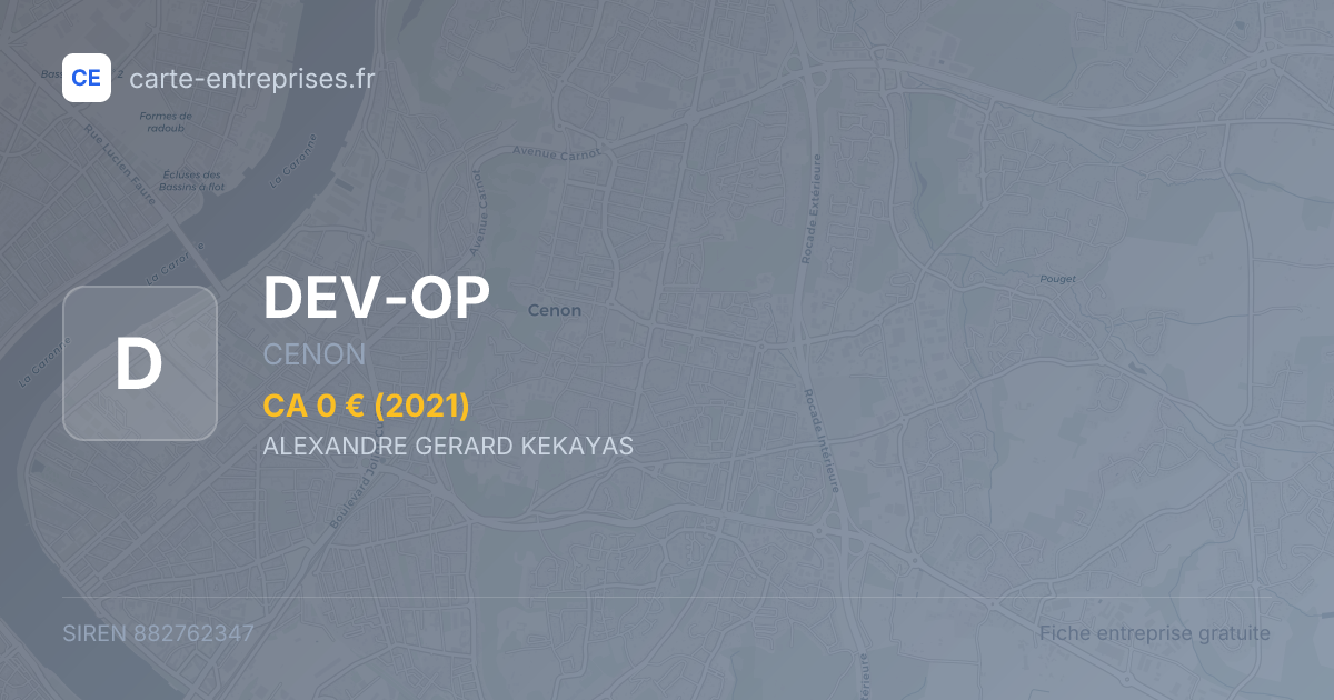 DEV-OP — 882762347 — fiche entreprise