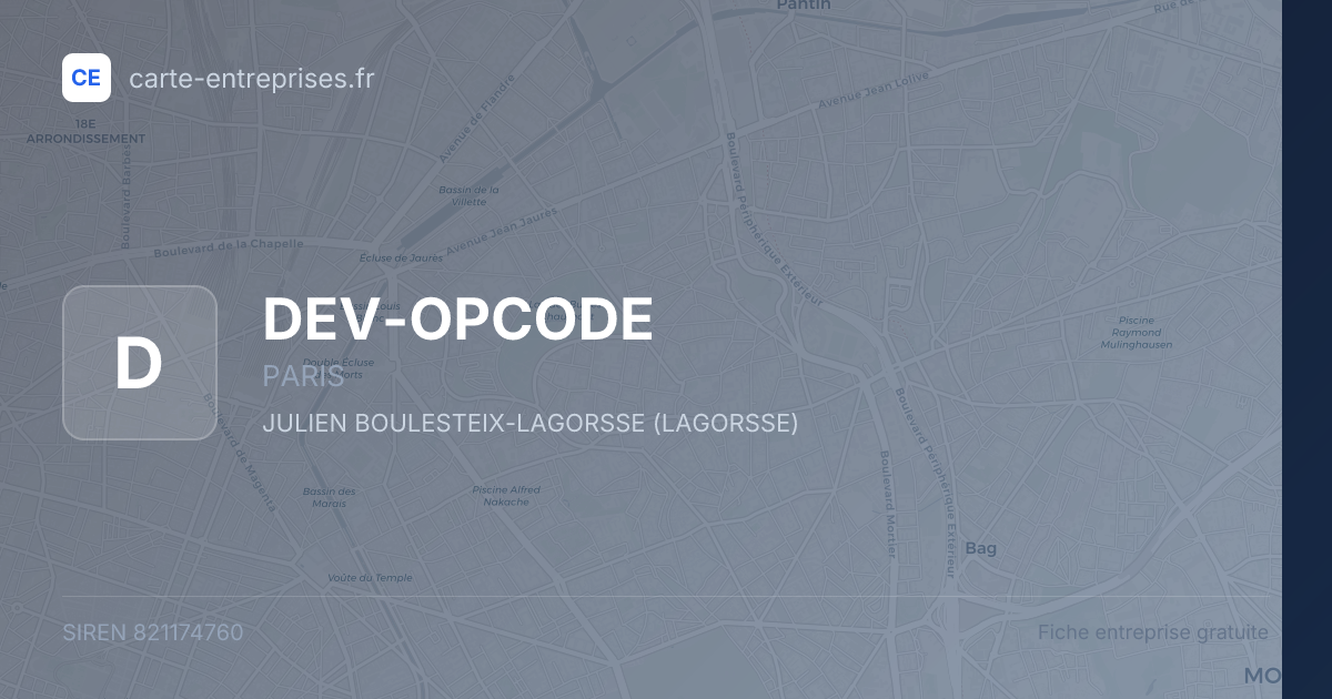 DEV-OPCODE — 821174760 — fiche entreprise