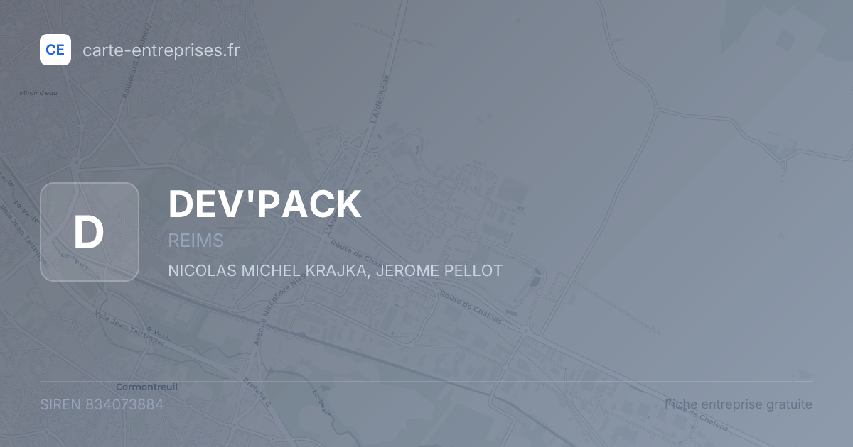 DEV'PACK — 834073884 — fiche entreprise