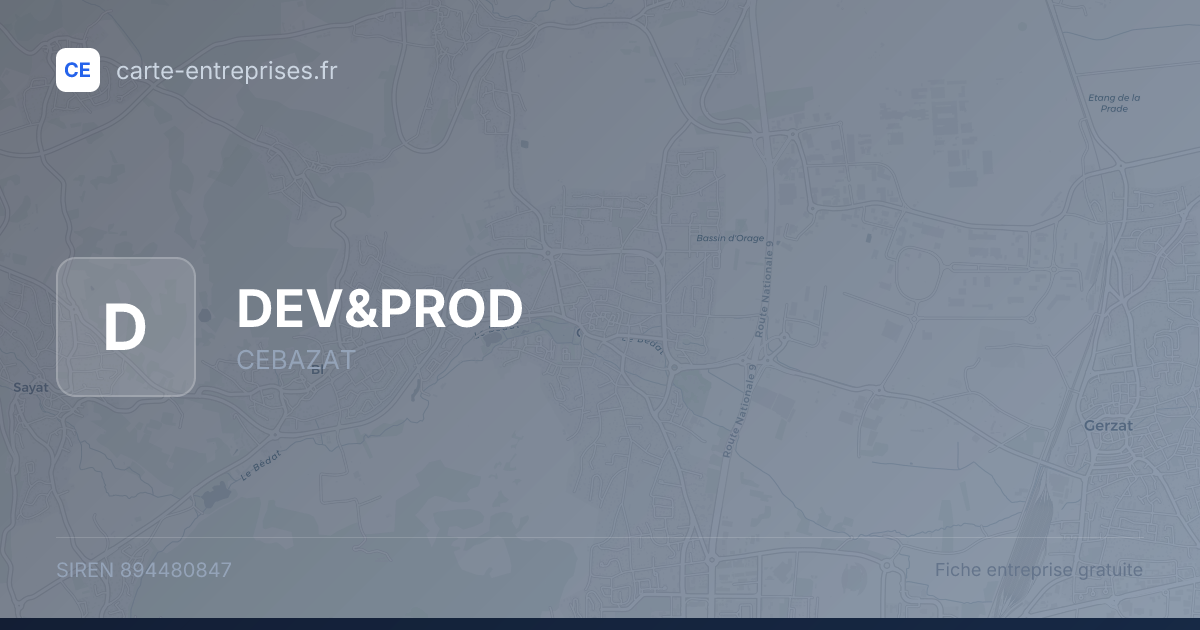 DEV&PROD — 894480847 — fiche entreprise