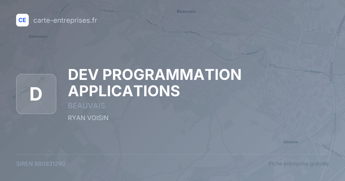 DEV PROGRAMMATION APPLICATIONS — 880931290 — fiche entreprise