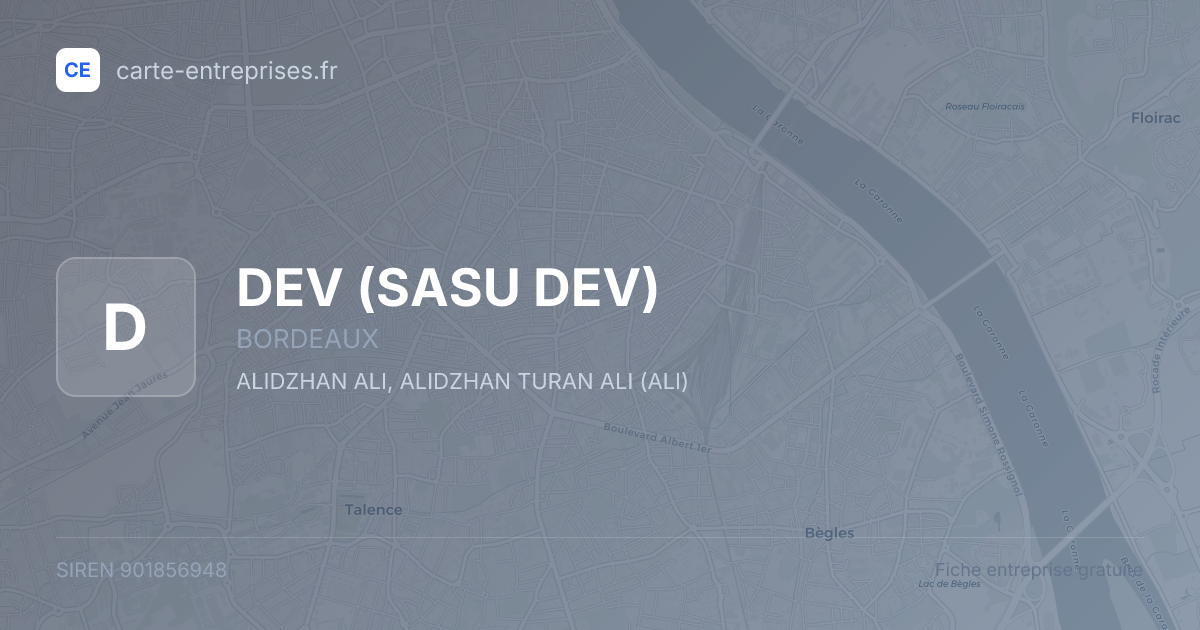 DEV (SASU DEV) — 901856948 — fiche entreprise