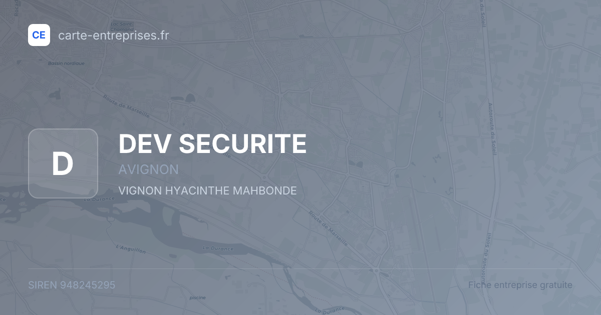 DEV SECURITE — 948245295 — fiche entreprise