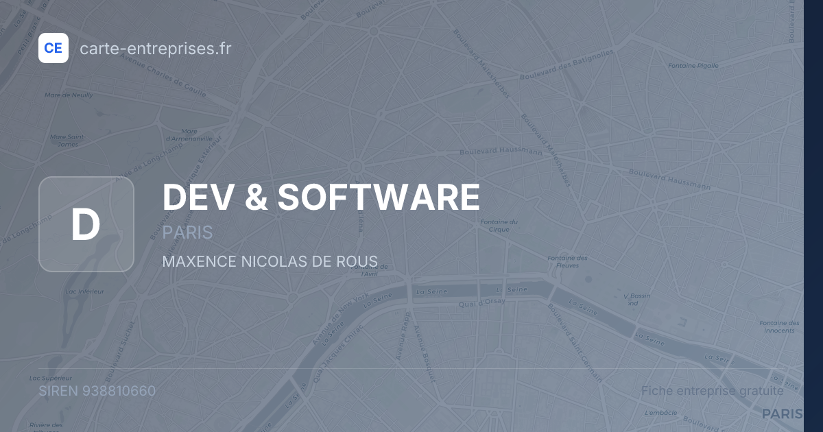 DEV & SOFTWARE — 938810660 — fiche entreprise