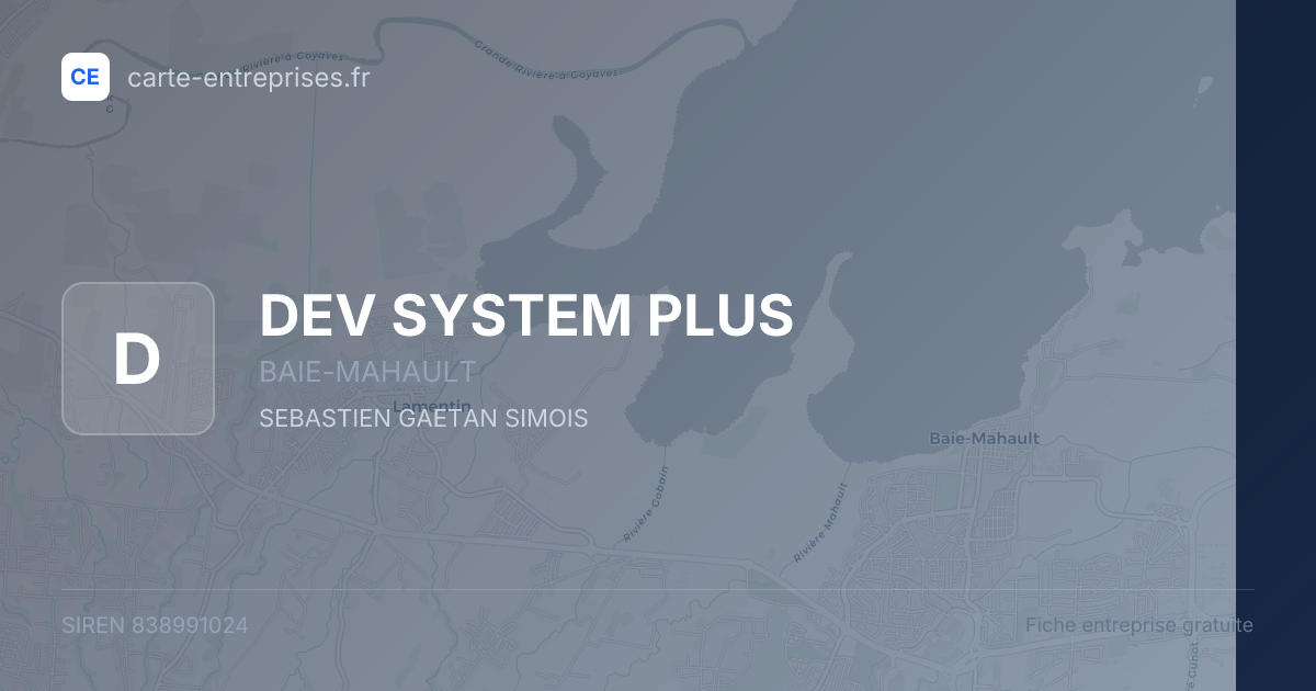 DEV SYSTEM PLUS — 838991024 — fiche entreprise