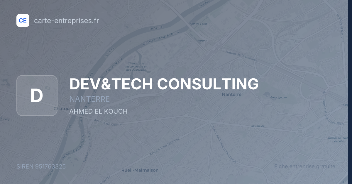 DEV&TECH CONSULTING — 951763325 — fiche entreprise
