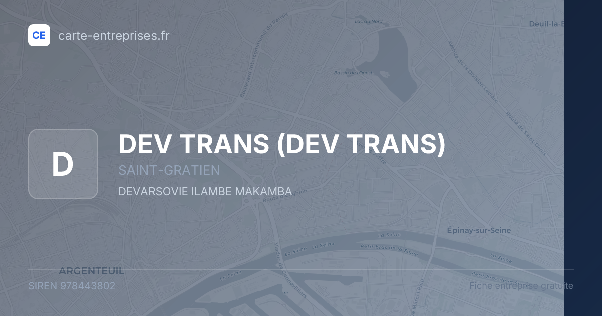 DEV TRANS — 978443802 — fiche entreprise
